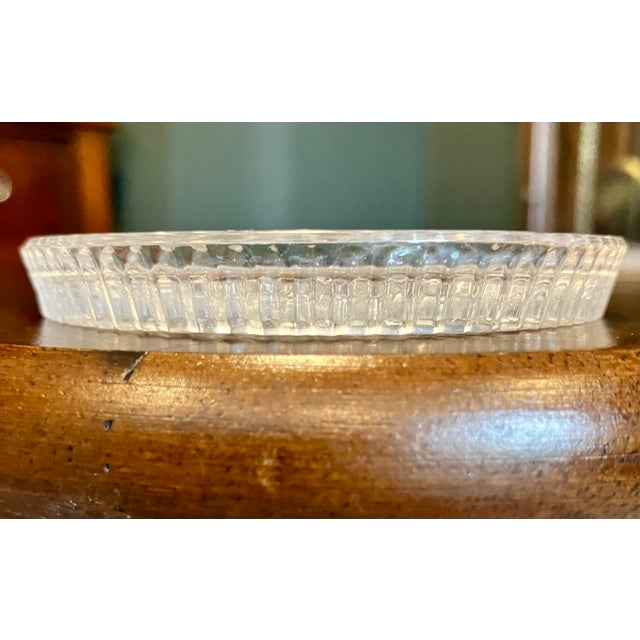 Transparent Vintage West German Lead Crystal Coaster Set in Metal Rack For Sale - Image 8 of 15