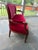 Mid-Century Modern Mid-20th Century Italian Louis XVI Style Carved Walnut & Crimson Velvet Sofa by Meroni Francesco For Sale - Image 3 of 10