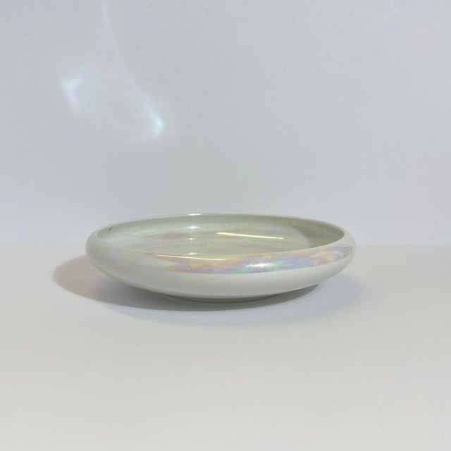 Ceramic Art Deco White Lustre Porcelain Bowl by Arkinstall & Sons for Staff, England, 1930s For Sale - Image 7 of 12