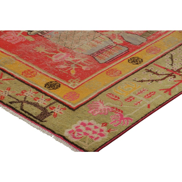 Vintage Samarkand Rug in Red With Rare Pictorial Design - Rug & Kilim For Sale In New York - Image 6 of 8