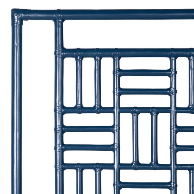 David Francis Finn Platform Bed Queen - Navy For Sale - Image 4 of 12