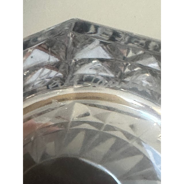 Val St. Lambert Belgium Crystal Vase With Vertical Fluting Faceted Diamond Cut Base For Sale - Image 11 of 13