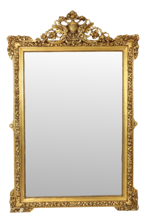 Antique French Gold Bevelled Mirror, 1890s