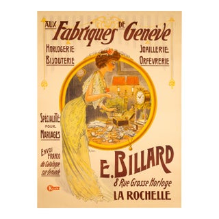 Aux Fabriques De Geneve — Hem — 1903 - French Art Nouveau Jewelry Poster For Sale