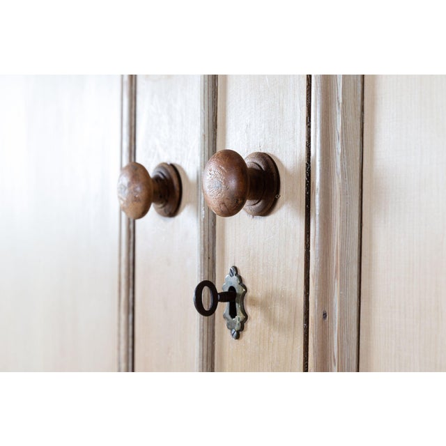 Cream 19th Century English Pine Linen Press For Sale - Image 8 of 18