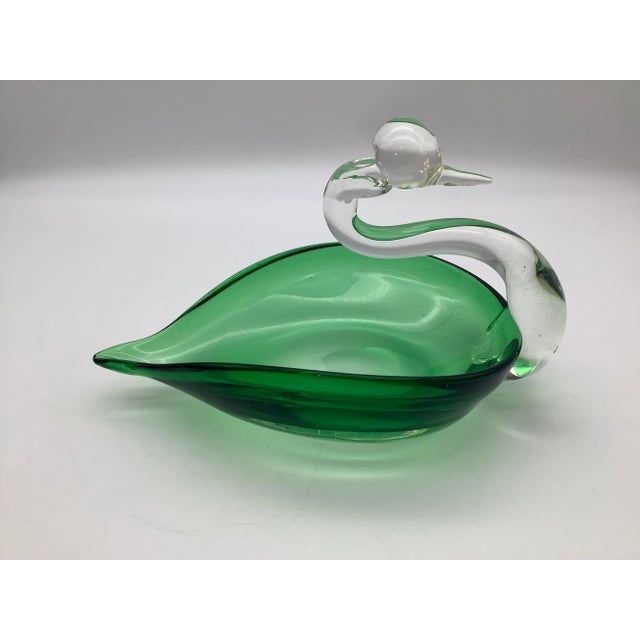 1980s Decorative Green Glass Bird For Sale - Image 9 of 13