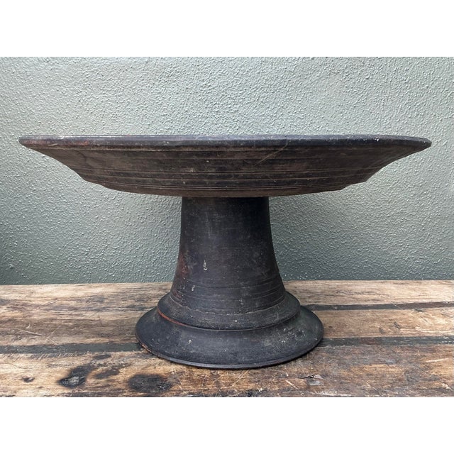 Vintage Balinese Turned Wood Pedestal Bowl For Sale - Image 12 of 12
