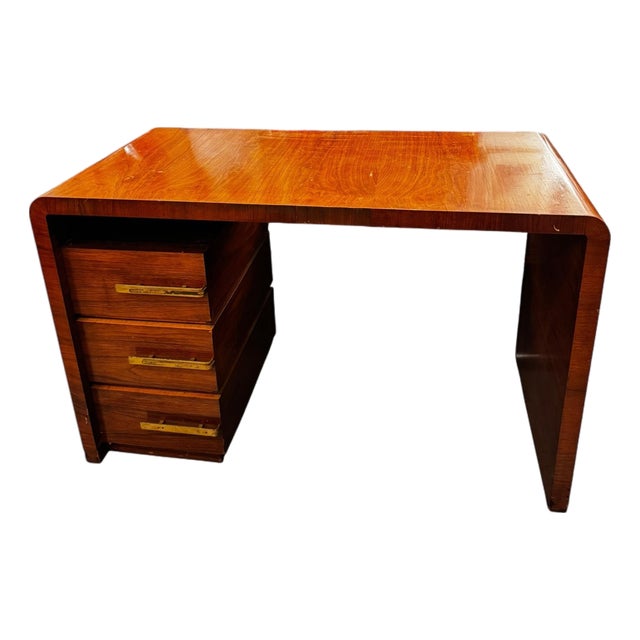1970s Art Deco Waterfall Desk For Sale