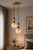 Handcrafted Brass 2-Light Pendant With Natural Alabaster Globe Shades, Dining & Kitchen Island Light For Sale - Image 4 of 7