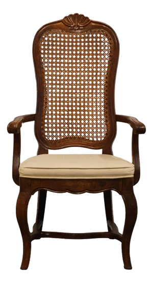 High End Country French Provincial Cane Back Dining Arm Chair