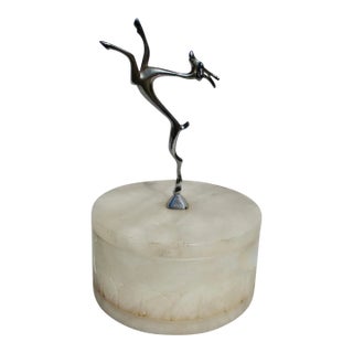 Italian Art Deco Alabaster Lidded Box Circa 30s' For Sale
