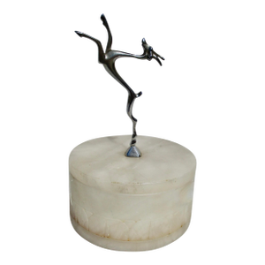 Italian Art Deco Alabaster Lidded Box Circa 30s'