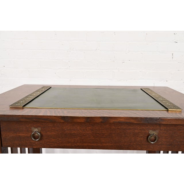 Art Deco Tiffany Studios New York Bronze and Abalone Blotter Ends With Leather Desk Blotter For Sale - Image 3 of 11