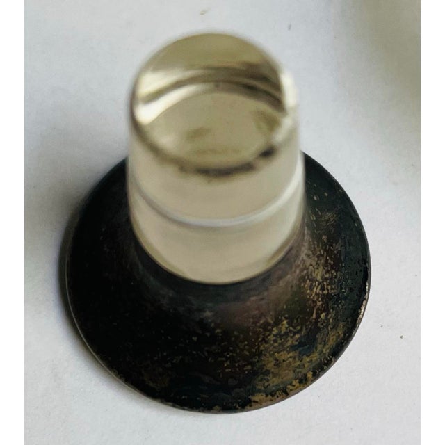 Metal Early 20th Century Hawkes Cut Glass Etched Crystal Sterling Silver Stopper Vanity Perfume Bottle For Sale - Image 7 of 9