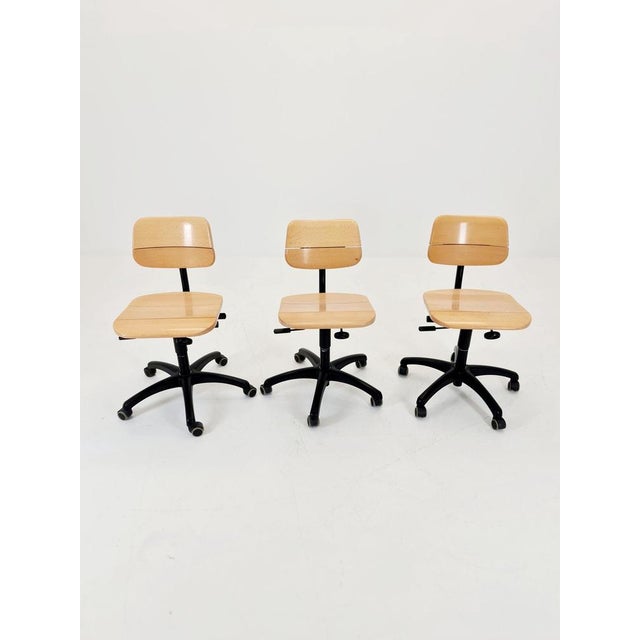 Vintage Bauhaus Swivel Office Cair in Wood by Stollgiroflex, 1990s For Sale - Image 9 of 18