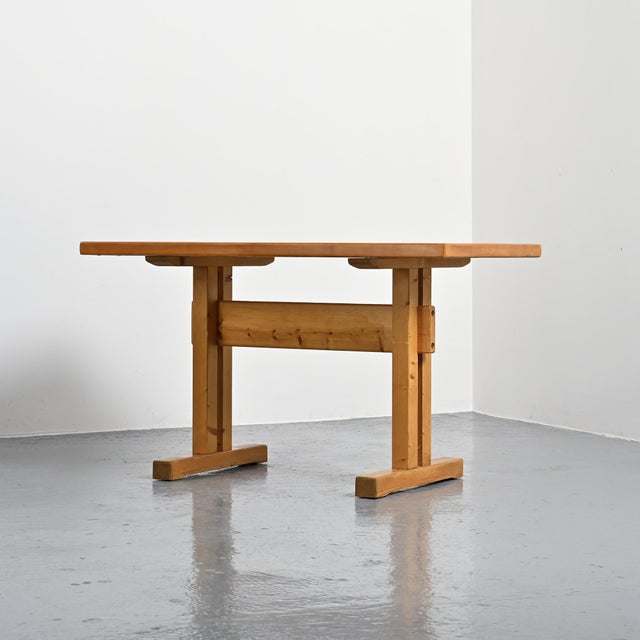 Pine Dining Table for Les Arcs, France, 1970s For Sale - Image 3 of 13