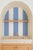 Clubhouse Stripe Grasscloth Wallpaper by House Party | Cornflower Blue and White | 8 Yards For Sale In Charlotte - Image 6 of 11