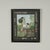 Pair of fanciful English acrylic paintings on wood of dogs in chairs in garden settings with a toucan, a monkey and fruit...