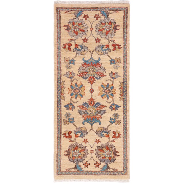 Shabby Chic Ziegler Beige/Rust Wool Runner Rug- 2'1'' X 4'9'' For Sale - Image 10 of 10