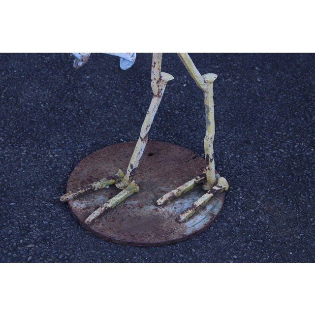 Late 20th Century Industrial Metal Rooster Sculpture Garden Statue For Sale - Image 5 of 18