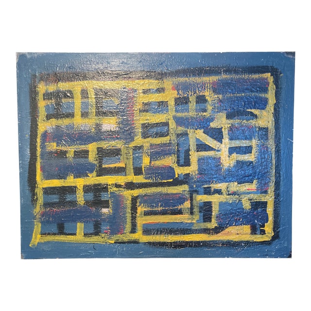 John Frates “Distance Lights” Mid Century Modern Abstract , COA,Hang Multi-Directional, 48x36”x1 1/2in., #1708, Free Delivery to Some Locations For Sale