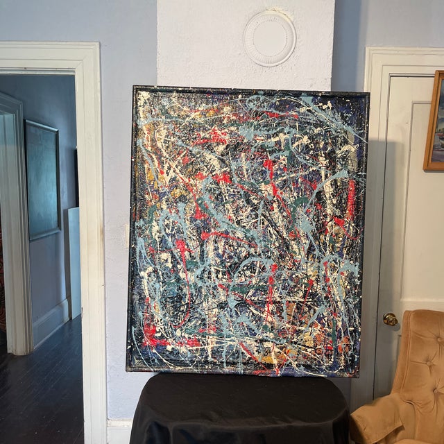 Nice artwork by John frates titled After Jackson pollock, mid century modern, abstract, COA with an invoice. unsigned, the...