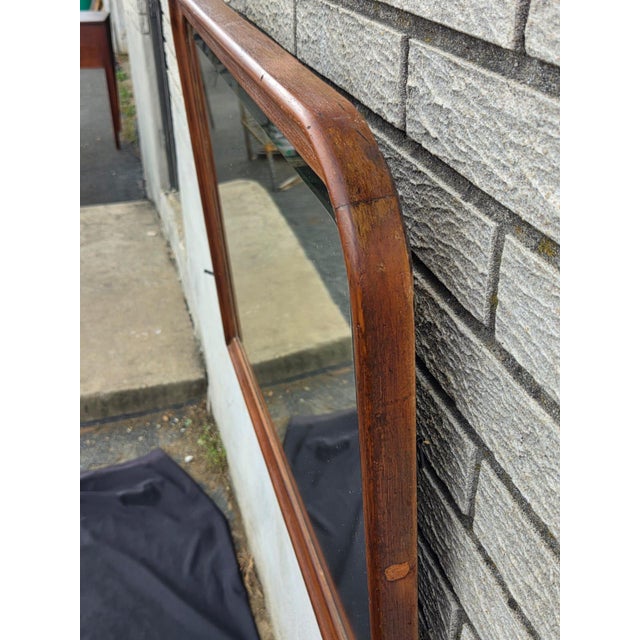 920 Walnut Rectangular Wall Beveled Edge Mirror. For Sale - Image 14 of 17
