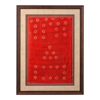Framed Large Pre-Columbian Textile with Tie Dye Design Wari Culture For Sale