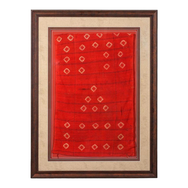 Framed Large Pre-Columbian Textile with Tie Dye Design Wari Culture For Sale