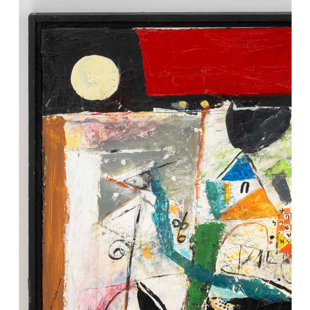 Wosene Worke Kosrof (Ethiopian, b. 1950), "Dizzy: The 'A' Train", Acrylic on Canvas, 2004, signed "Wosene" with Amharic...