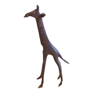 Vintage African Giraffe With Dark Patina For Sale