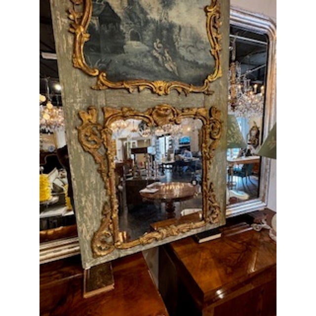 Wood 18th Century French Trumeau Mirror For Sale - Image 7 of 9