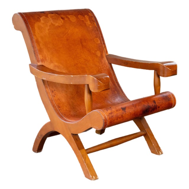 Mexican Modernist Clara Porset Style, 'Butaque' Chair', C. 1990s For Sale
