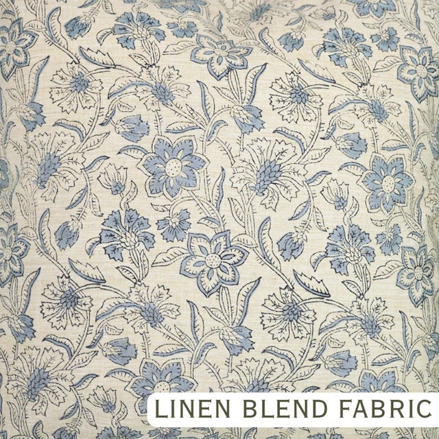 Boho Floral Block Print Frill Pillow Cover Handmade Artisan Decorative Throw 14x36 Inch Jarul For Sale - Image 6 of 6