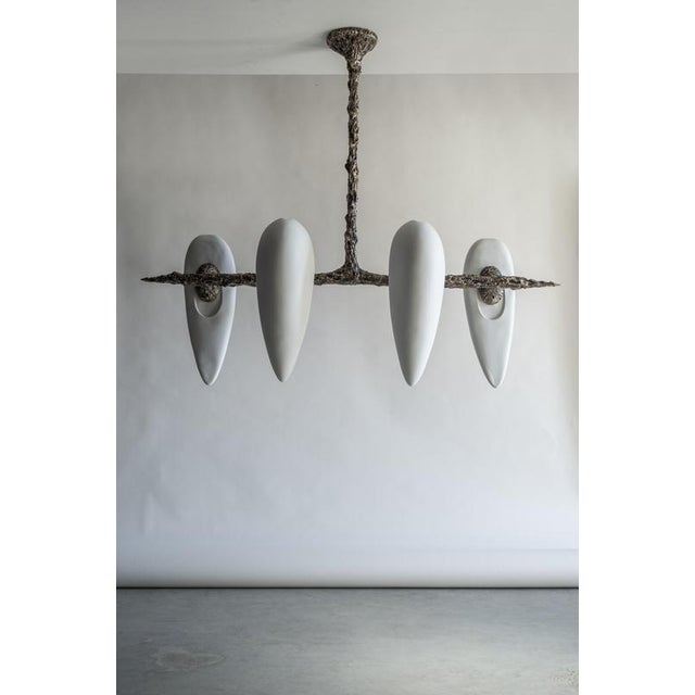 Contemporary LV-426 Horizontal Pendant in Patinated Cast Bronze by William Guillon For Sale - Image 3 of 16