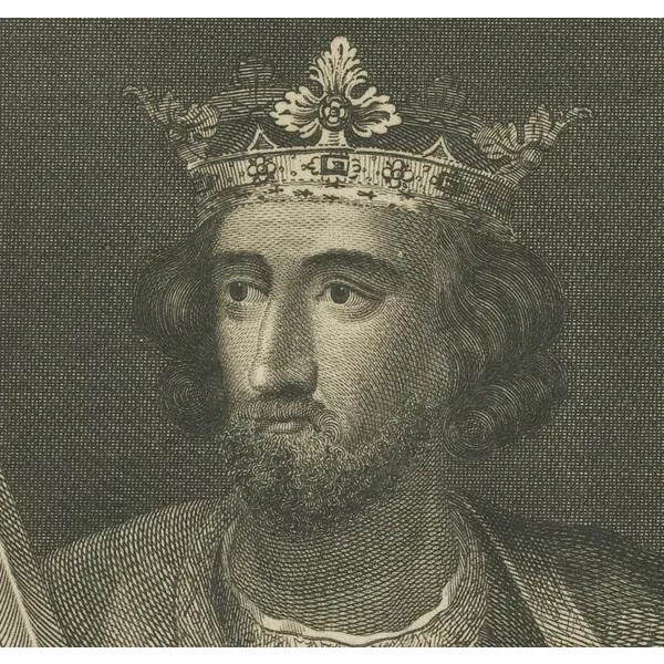 Paper 1787 Engraved Portrait of King Edward I - Hammer of the Scots For Sale - Image 7 of 8