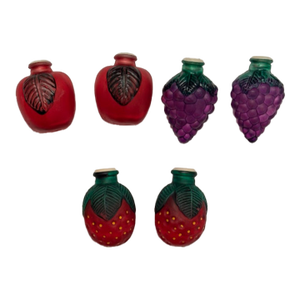 All 6, 1-Price- Vintage Glass Christmas Light Covers - Fruits02