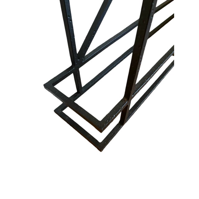 Late 20th Century Mid-Century Art-Deco Style Console With Iron Sunburst Motif and Granite Top For Sale - Image 5 of 11