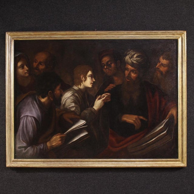 Italian Artist, Christ Among the Doctors in the Temple, 1660, Oil on Canvas For Sale - Image 16 of 16