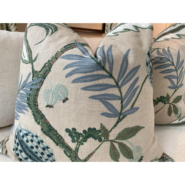 Not Yet Made - Made To Order Stroheim “Yantra” in Juniper Embroidered 22" Down-Filled Pillow - Single For Sale - Image 5 of 5