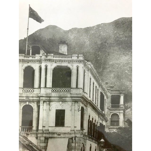 Vintage Prints of Central Hong Kong, Circa 1930 & 1862, Wood Framed, a Pair For Sale - Image 10 of 12