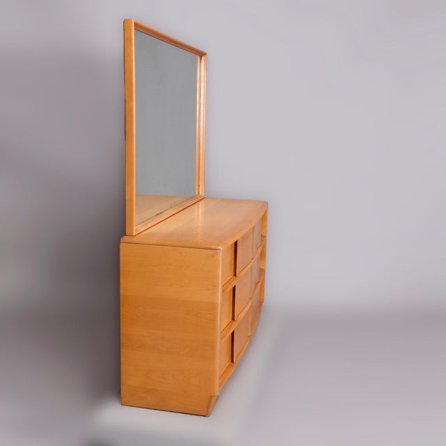 MidCentury Modern Heywood Wakefield Sculptura Dresser & Mirror in