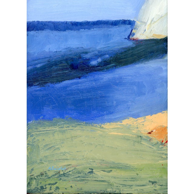 Textile Cliffside 3, Mixed Media Expressionist Seascape Landscape Oil Painting For Sale - Image 7 of 14