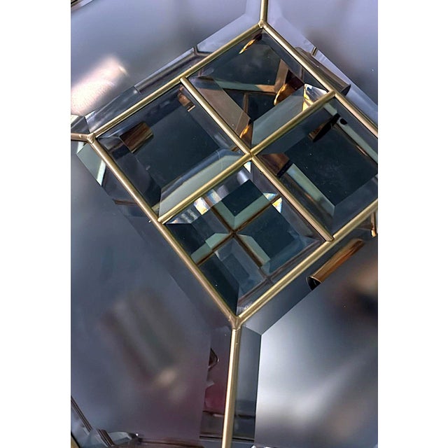 Mid 20th Century Italian Mid-Century Modern Brass and Satin Glass Ceiling Lights - a Pair For Sale - Image 11 of 16