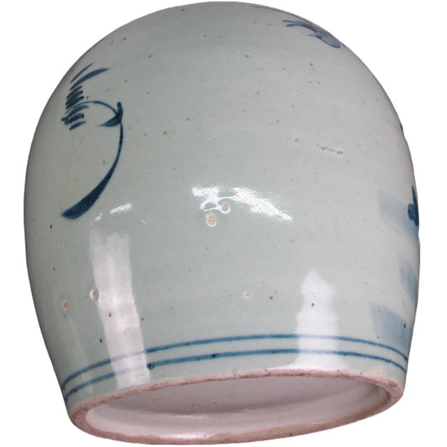 Ceramic Soft Blue Jar W/Lid For Sale - Image 7 of 9