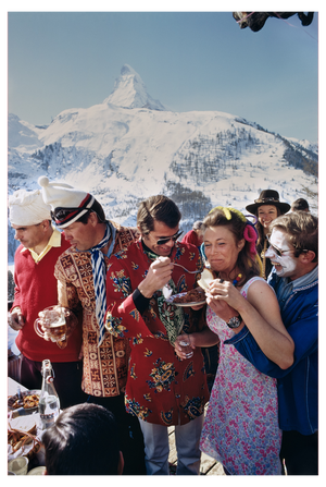 Slim Aarons, Zermatt Skiing, 1980s / 2020s, Digital Print