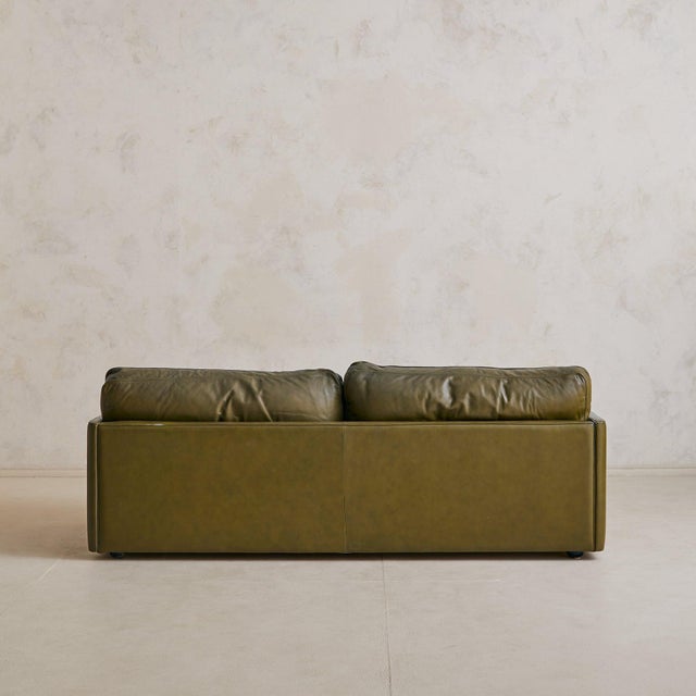 Vintage Italian ‘Socrates’ Olive Leather Sofa by Poltrona Frau For Sale In Chicago - Image 6 of 11