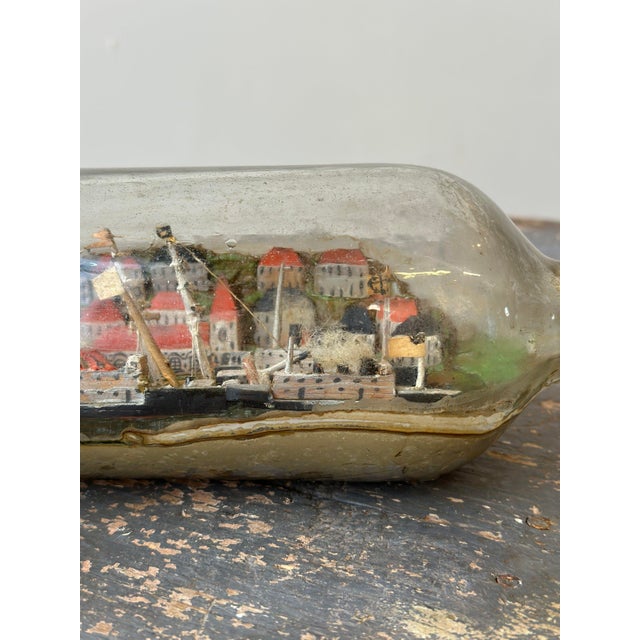 Wood Vintage Folk Art Ship Diorama Bottle Whimsy, Circa 1940s For Sale - Image 7 of 12
