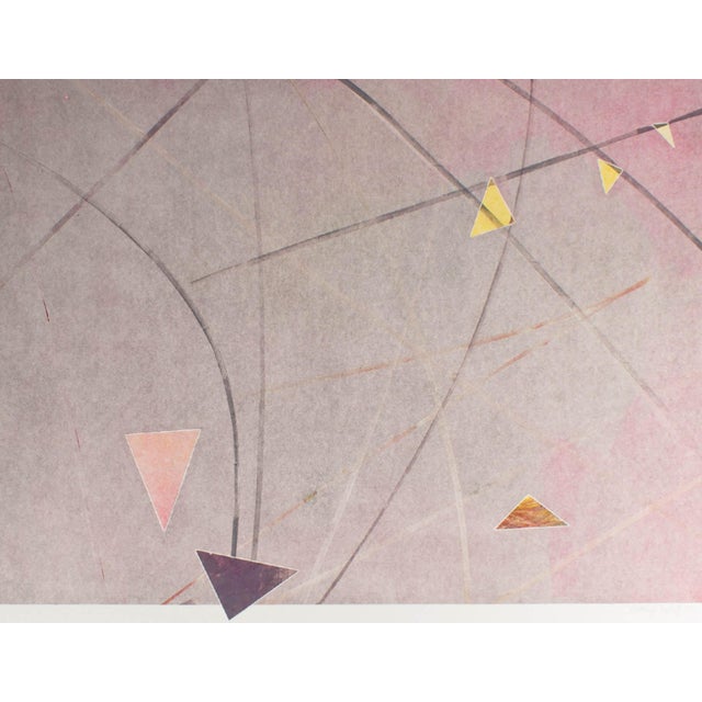 A 1984 print by the American artist Anthony Louis Popcheff (1954-2003). This abstract work depicts several triangles...