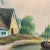 Vintage Art Watercolor Scenic Holland Countryside Windmill Lake & Boat For Sale - Image 11 of 12
